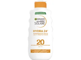 Garnier Ambre Solaire Milch LSF20 UV Schutz spendet Feuchtigkeit und schuetzt vor Sonnenbrand und Hautalterung