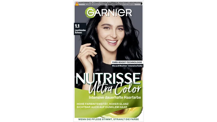 Garnier Nutrisse Coloration Farbsensation 1.10 Leuchtendes Schwarz online  bestellen | MÜLLER