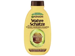 Garnier Wahre Schaetze Shampoo Avocado Oel Sheabutter Shampoo fuer trockenes Haar fuer ein natuerliches Haargefuehl