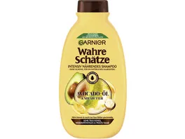 Garnier Wahre Schaetze Shampoo Avocado Oel Sheabutter Shampoo fuer trockenes Haar fuer ein natuerliches Haargefuehl