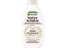 Garnier Wahre Schaetze Shampoo sanfte Hafermilch Silikonfreies Shampoo fuer empfindliches Haar und sensible Kopfhaut