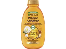 Garnier Wahre Schaetze Pflegendes Oel Shampoo Argan Camelia Oel Intensive Pflege fuer trockenes und glanzloses Haar