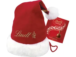 Lindt Weihnachtsmann Muetze mit Pralinen