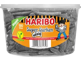 Haribo Lakritz Super Gurken Salzig Runddose Vegan