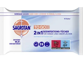 Sagrotan 2in1 Desinfektions Tuecher fuer Haende und Oberflaechen