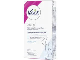 Veet PURE Kaltwachsstreifen Sensible Haut Koerper Beine