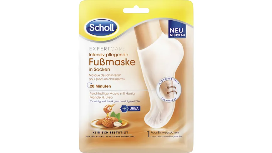 Scholl Expert Care intensiv pflegende Fußmaske Honig&Mandel online  bestellen | MÜLLER
