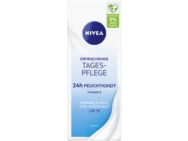 NIVEA Erfrischende Tagespflege 24h Feuchtigkeit Normale Haut und Mischhaut LSF 15 Tube 50ml