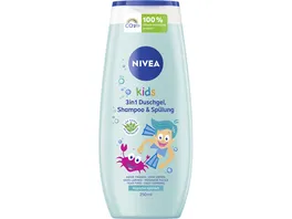 NIVEA kids 3in1 Duschgel Shampoo Spuelung Magischer Apfelduft 250 ml