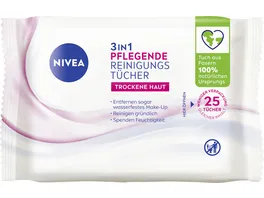 NIVEA 3in1 Pflegende Reinigungstuecher Trockene Haut 25 Tuecher
