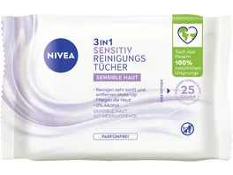 NIVEA 3in1 Sensitiv Reinigungstuecher Sensible Haut 25 Tuecher