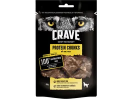 CRAVE Hund Protein Chunks Portionsbeutel mit Huhn 55g