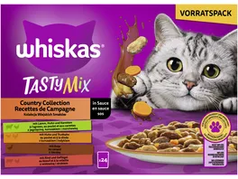 Whiskas Tasty Mix Portionsbeutel Country Collection in Sauce 24x85g