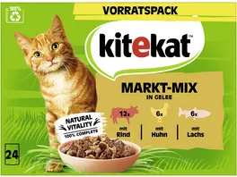 Kitekat Katzennassfutter Markt Mix in Gelee Vorratspack