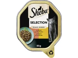 SHEBA Schale Selection in Sauce mit Rinderhaeppchen 85g