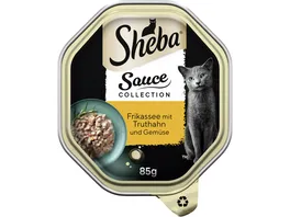 SHEBA Schale Sauce Speciale Frikassee mit Truthahn und Gemuese 85g