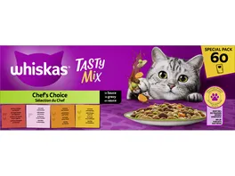 Whiskas Katzennassfutter Chef s Choice in Sauce Tasty Mix 60x85g