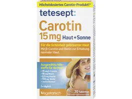 tetesept Carotin 15 mg Haut Sonne 30 St