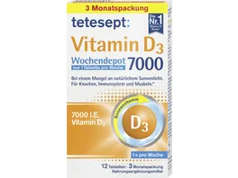 tetesept Vitamin D3 7000 Wochendepot 12 Stueck
