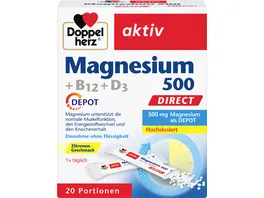 Doppelherz Magnesium 500 B12 D3 DEPOT Direct 20 Portionen