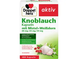 Doppelherz Knoblauch Kapseln mit Mistel Weissdorn 60 mg 24 mg 54 mg 480 Kapseln