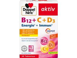 Doppelherz B12 C D3 Energie Immun Depot 30 Tabletten