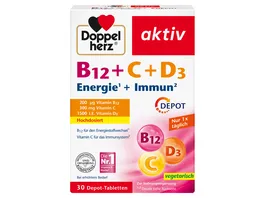 Doppelherz B12 C D3 Energie Immun Depot 30 Tabletten