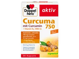 Doppelherz Curcuma 750 mit Curcumin Vitamin D3 1000 I E