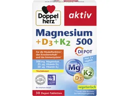 Doppelherz Magnesium 500 D3 K2 Depot 30 Tabletten