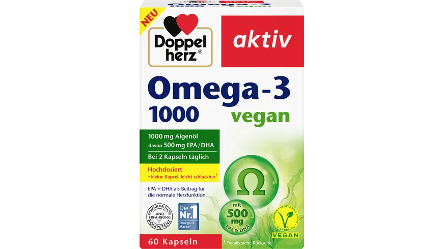 Vegan Omega-3-Fettsäuren EPA + DHA Kapseln, 60 Stück - OMEGA-life