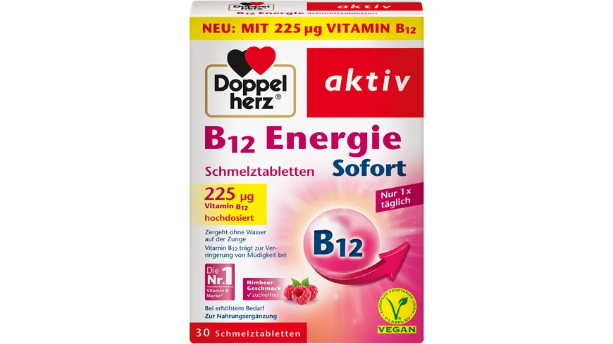 Doppelherz B12 Energie Sofort Schmelztabletten 30 Schmelztabletten ...