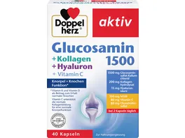 Doppelherz Glucosamin 1500 Kollagen Hyaluron Vitamin C 40 Kapseln