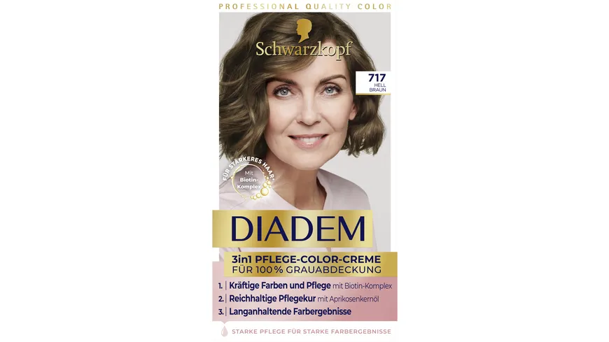 DIADEM 3in1 Pflege-Color-Creme 717 Hell Braun