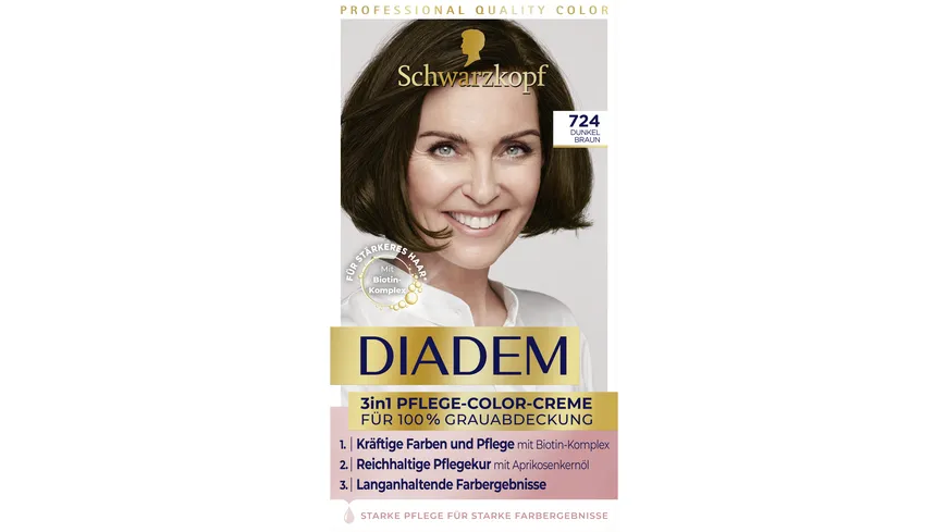DIADEM 3in1 Pflege-Color-Creme 724 Dunkel Braun