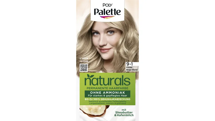 PALETTE NATURALS Permanente Haarfarbe 9-1 Kühles Beige Blond