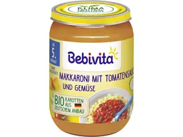 Bebivita Bio Menues Makkaroni mit Tomatensauce und Gemuese