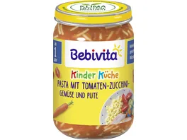 Bebivita Kinder Kueche Pasta mit Tomaten Zucchini Gemuese und Pute