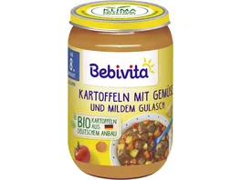 Bebivita Bio Menues Kartoffeln mit Gemuese und mildem Gulasch