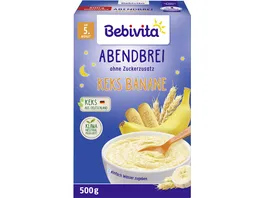 Bebivita Milchbreie ohne Zuckerzusatz Abendbrei Keks Banane