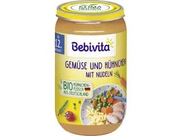 Bebivita Bio Menues Gemuese und Huehnchen mit Nudeln
