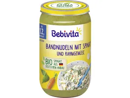 Bebivita Bio Menues Bandnudeln mit Spinat und Rahmgemuese