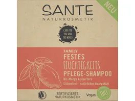 SANTE FAMILY Festes Feuchtigkeits Pflege Shampoo Bio Mango Aloe Vera