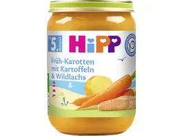 HiPP Menues Frueh Karotten mit Kartoffeln und Wildlachs 190 g
