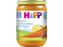 HiPP Menues Karotten mit Kartoffeln und Bio Rind 190 g