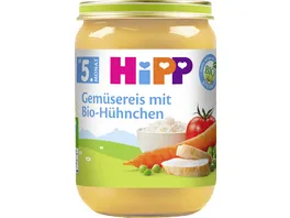 HiPP Menues Gemuesereis mit Bio Huehnchen