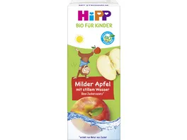 HiPP Bio Kindergetraenk mit Trinkhalm 200 ml Tetrapak Milder Apfel mit stillem Wasser