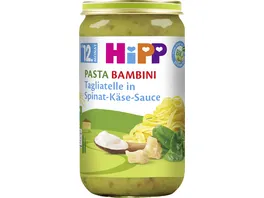 HiPP Menues 250g Pasta Bambini Tagliatelle in Spinat Kaese Sauce