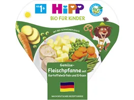 HiPP Bio fuer Kinder Gemuese Fleischpfanne mit Kartoffeln und Erbsen