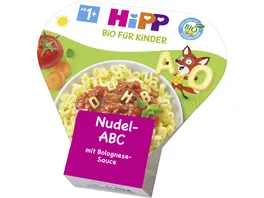 HiPP Bio fuer Kinder Schalenmenue Nudel ABC mit Bolognese Sauce