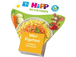 HiPP Bio fuer Kinder Kinder Pasta Schalenmenues 250g Bio Mini Rigatoni in Gemuese Sahnesauce
